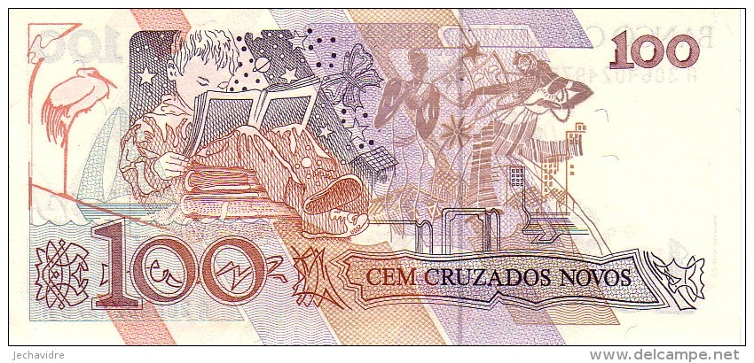 BRESIL    100 Cruzados Novos  Non Daté (1989)    Pick 220 A     ***** BILLET  NEUF ***** - Brasilien