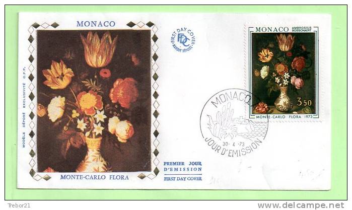 FDC - MONACO - - N° Yvert :  916 - FLEURS - AMBROSIUS BOSSCHAERT - FDC