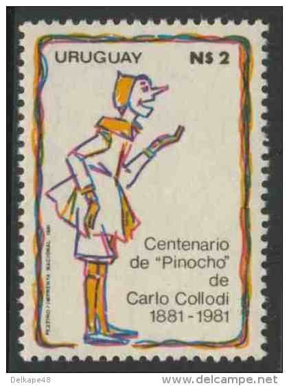 Uruguay 1982 Mi 1650 ** Pinocchio By Carlo Collodi (1826-1890) Italian Writer / Schriftsteller - Kinderbuchfigur - Schrijvers