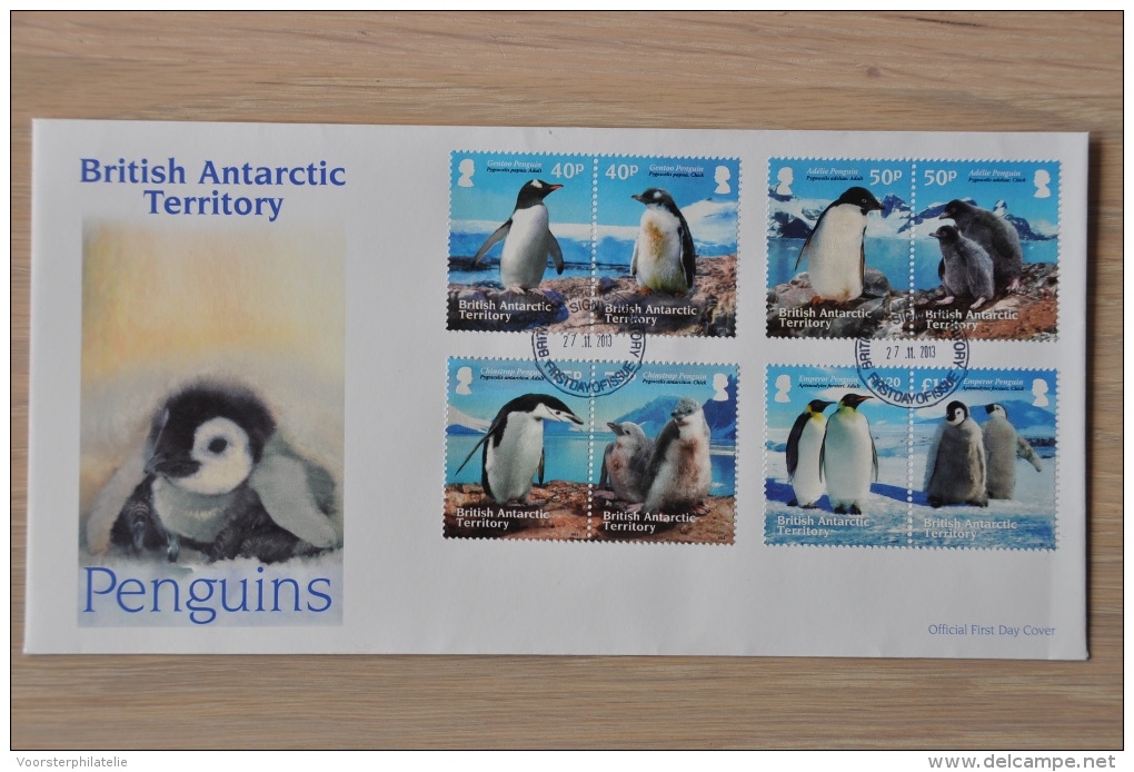 M2 01 ++ BRITISH ANTARCTIC 2014 FDC BIRDS OISEAUX VOGELS PENGUINS POSTFRIS MNH NEUF ** - FDC