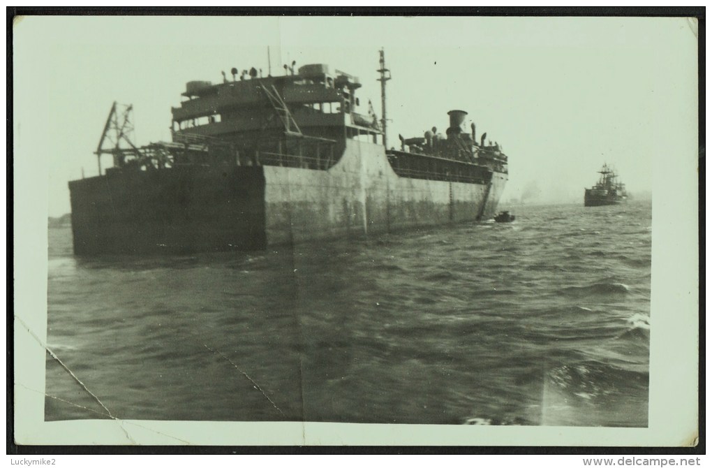 A Real Photo  (not A Postcard),  "Newhall Hills" After Collision In 1947. - Tankers