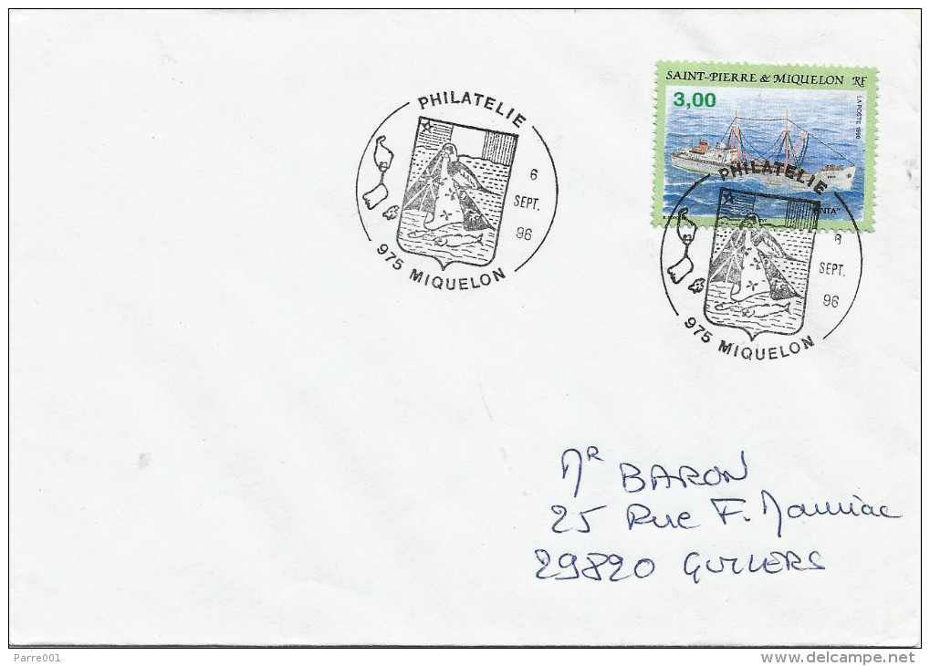 St. Pierre Et Miquelon 1996 Miquelon Fishing Trawler Pinta Cover - Brieven En Documenten