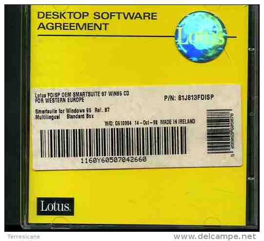 CD LOTUS SMARTSUITE FOR WINDOWS MULTILINGUAL STANDARD BOX Win 95 - CD