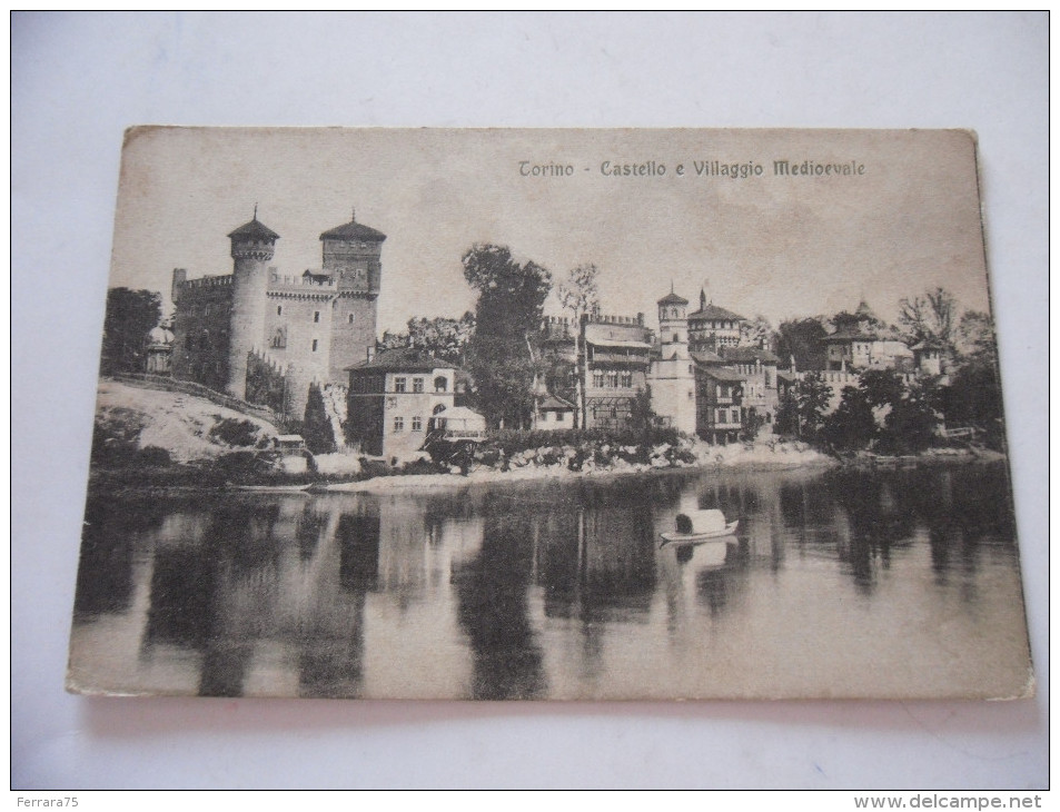 CARTOLINA TORINO CASTELLO E VILLAGGIO MEDIOEVALE PRIMI 900 NON VIAGGIATA - Autres Monuments, édifices