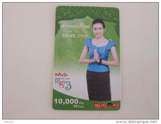 Prepaid Phonecard,happy New Year,used - Laos