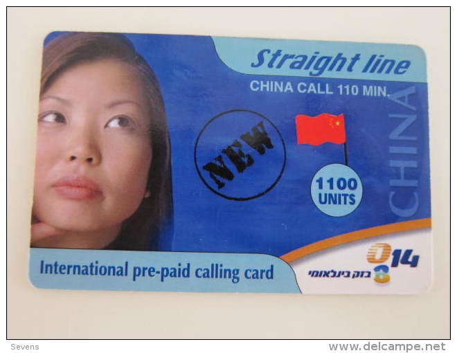 Prepaid Phonecard,china Straight Line,used - Israel