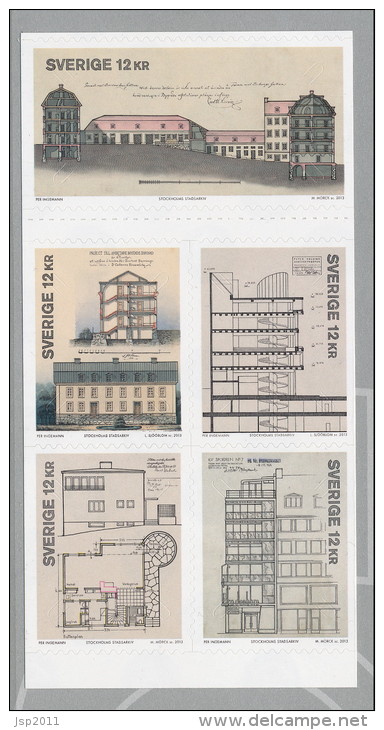 Sweden 2013 Facit # Pane From Booklet SH 67. International Mail; Stockholms Stadsarkiv,  MNH (**) - Unused Stamps