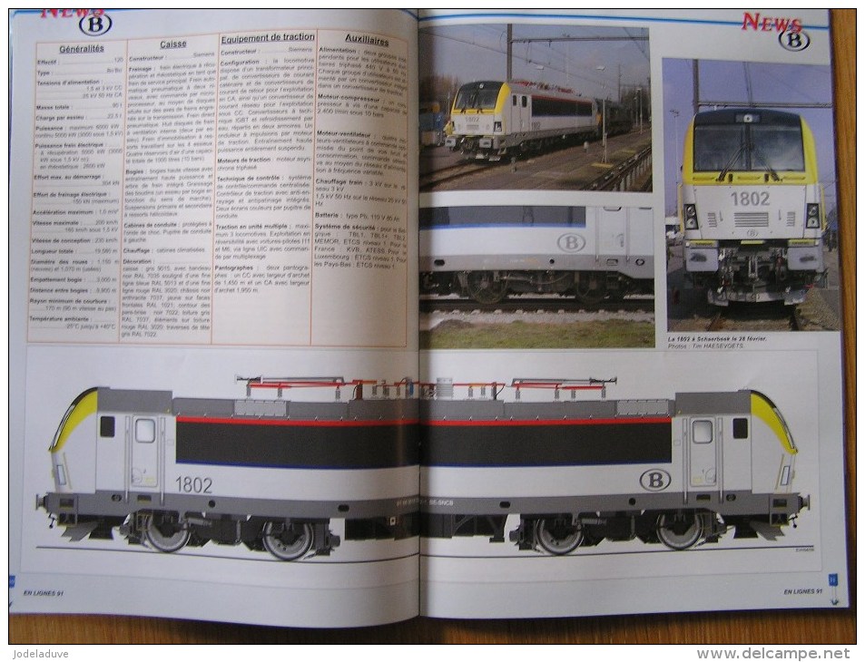 EN LIGNES Revue Ferroviaire N° 91 Wagon Bremen 14 18  Série 22 25 25.5 SNCB NMBS Chemins Fer Train Autorail Rail - Railway & Tramway