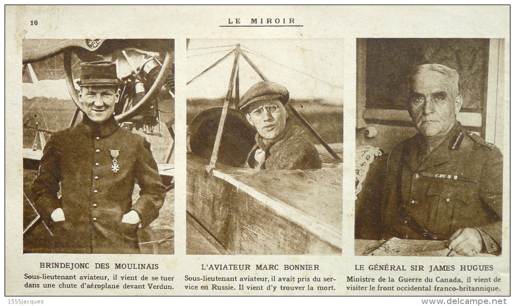 LE MIROIR N° 145 / 03-09-1916 REIMS DOUBNO NIEUPORT ARMEMENT SALONIQUE SOMME GORIZIA SAINT-ÉTIENNE AVIATEUR BONNIER