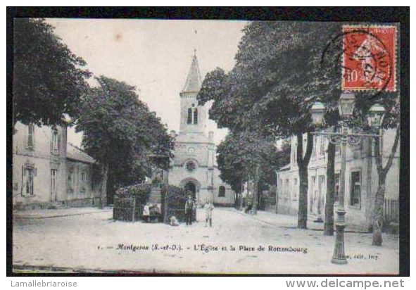 91 - MONTGERON - L'EGLISE ET LA PLACE ROTTEMBOURG - Montgeron