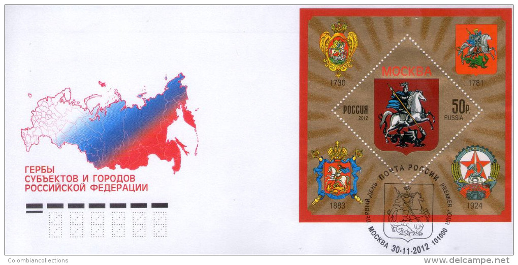 Lote 1891, 2012, Rusia, Russia, FDC, Coat Of Arms - Moscow, Horse - Años Completos