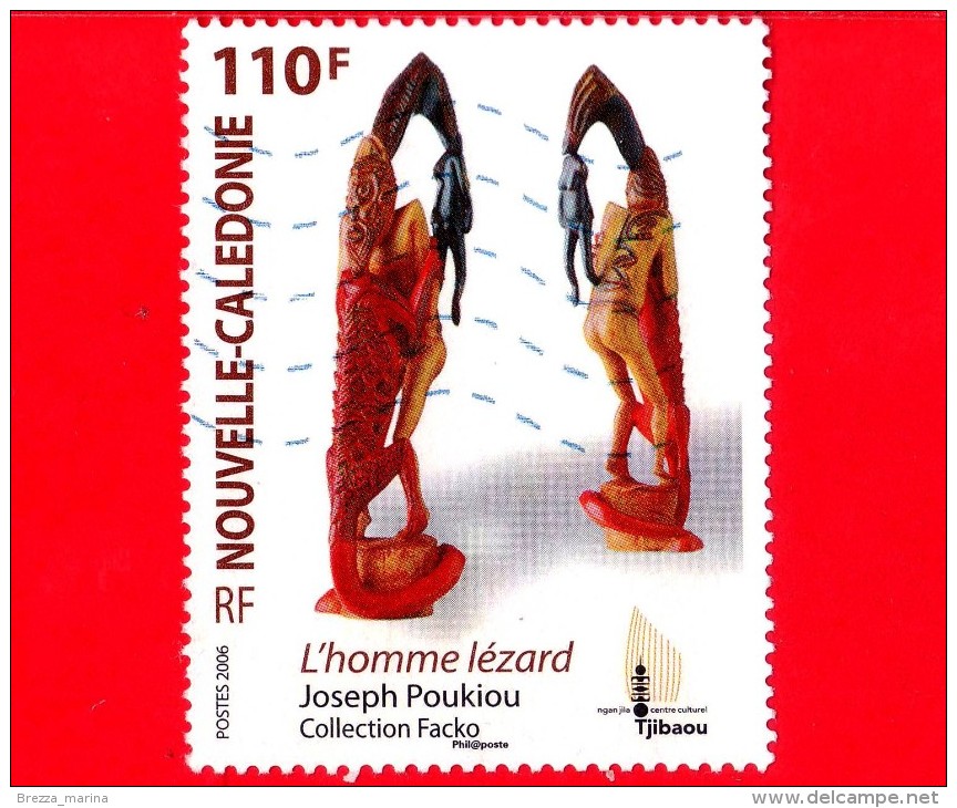 NUOVA CALEDONIA - USATO - 2006 - Arte - Scultura - L'uomo Lucertola Di Joseph Poukiou - L´Homme Lezard - 110 F - Used Stamps