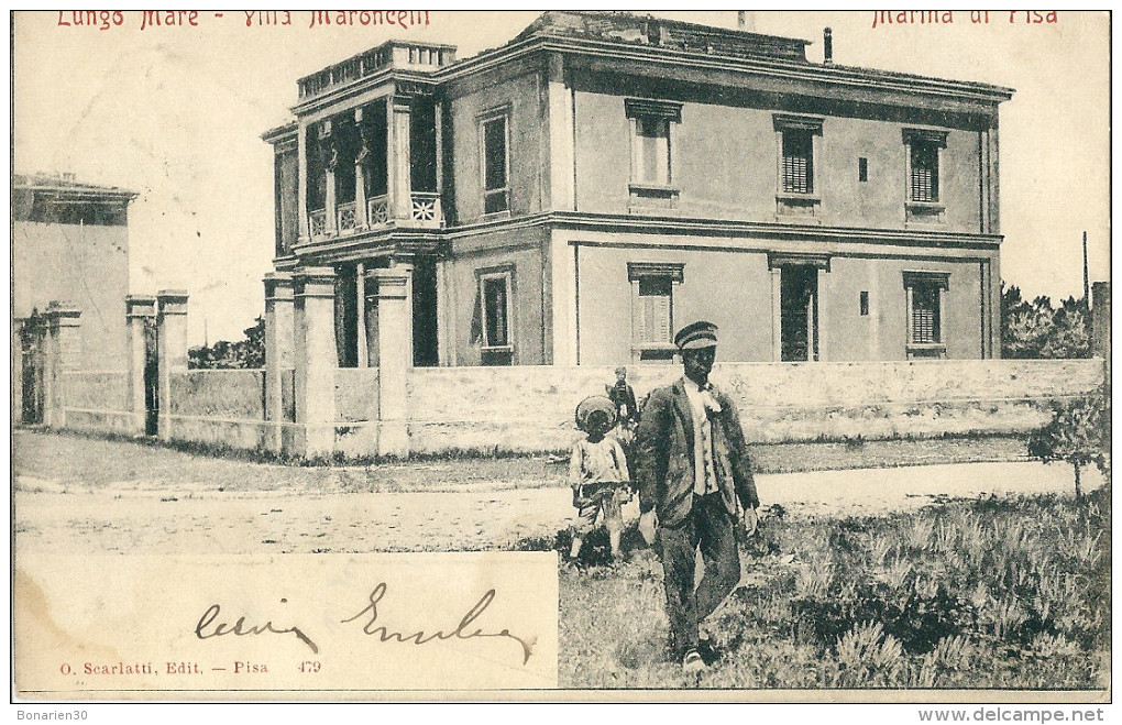 CPA ITALIE MARINA DI PISA LUNGO MARE VILLA MARONCELLI 1904 - Andere & Zonder Classificatie