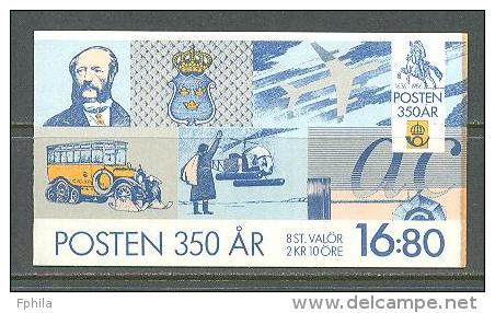 1986 SWEDEN POST 350TH ANNIVERSARY BOOKLET MICHEL: 1381 - 1981-..