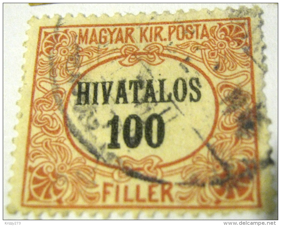 Hungary 1921 Official Service 100f - Used - Service