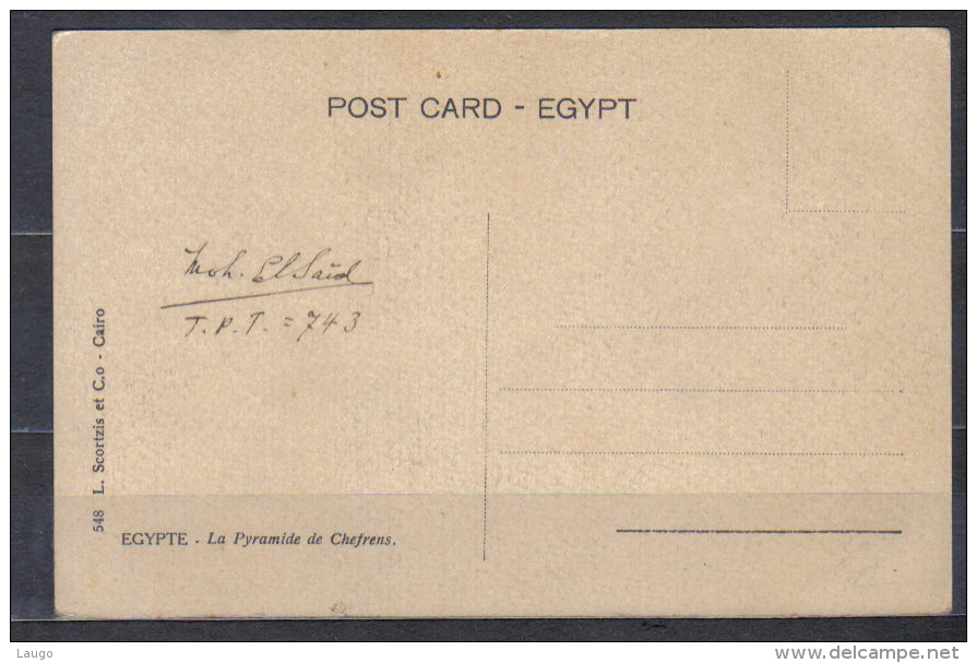 Egypt  Postcard The Pyramid Of Chefren , Unused - Pyramiden