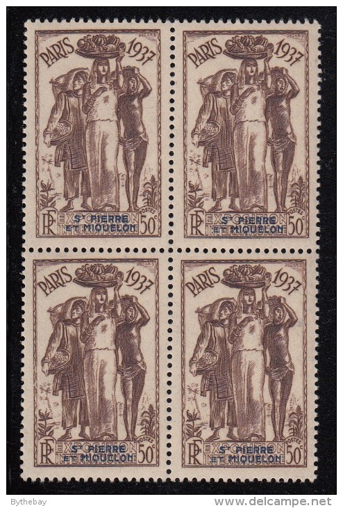 St Pierre Et Miquelon 1937 MNH Sc 168 50c Paris International Exposition Block - Neufs