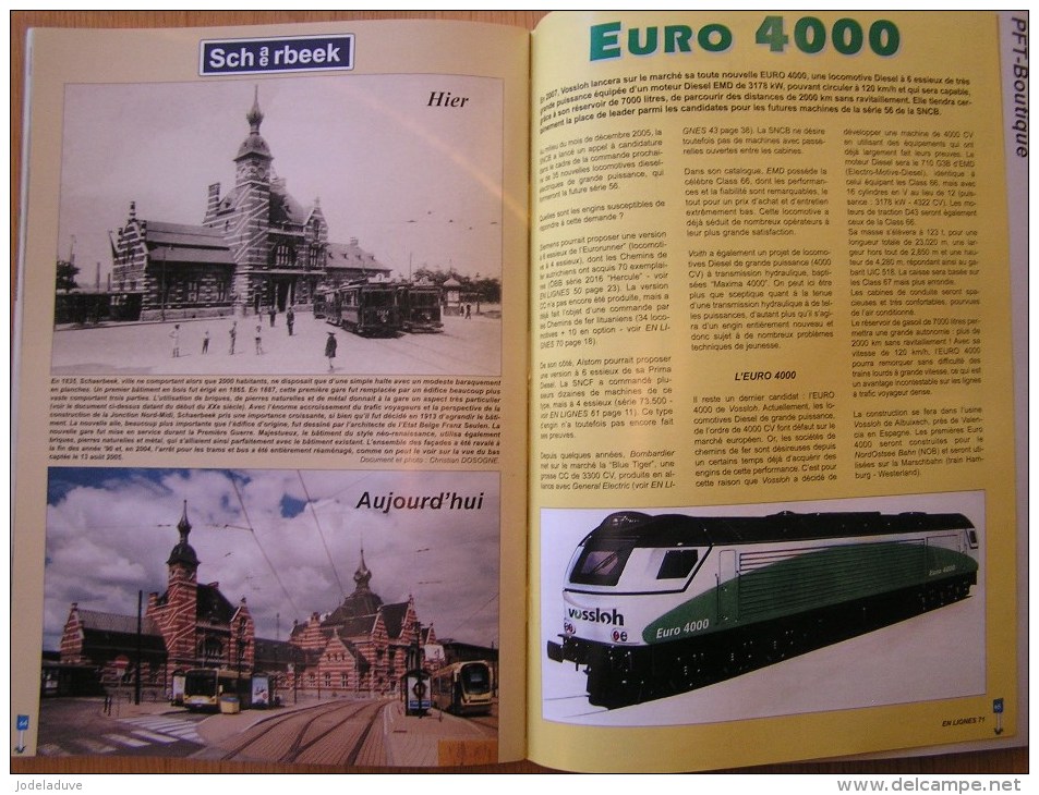 EN LIGNES Revue Ferroviaire N° 71 Travaux TGV Wagon Plat Euro 4000 Wegmann CFL SNCB NMBS Chemins Fer Train Autorail Rail