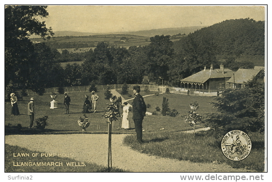 LLANGAMMARCH WELLS - LAWN OF PUMP HOUSE  -  LONDON AND NORTH WESTERN RAILWAY OFFICIAL - Montgomeryshire