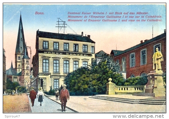 CPA BONN - DENKMAL KAISER WILHELM I MIT BLICK AUF DAS MUNSTER - Bonn