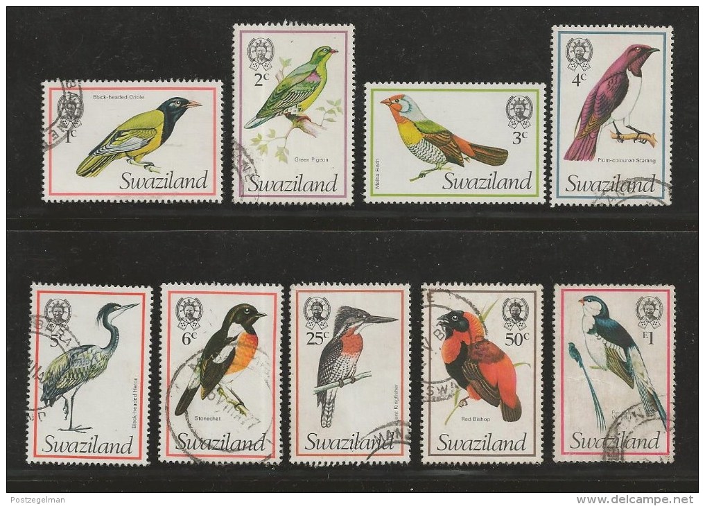 SWAZILAND 1976 Used Stamp(s) Birds 234-248 #2504 (9 Values Only, Thus Not Complete) - Other & Unclassified