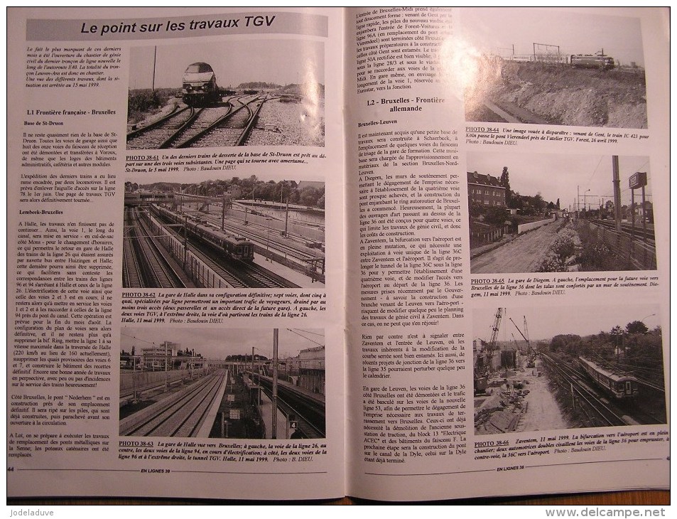 EN LIGNES Revue Ferroviaire N° 38 Ouest Américain Travaux TGV  SNCB NMBS Chemins Fer Train Autorail Rail - Railway & Tramway