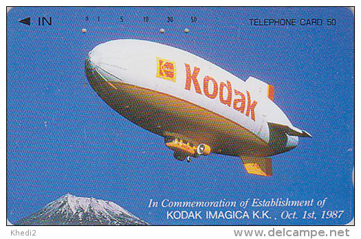 Télécarte Japon / 110-34551 - PHOTO KODAK - ZEPPELIN & MONT FUJI -  Japan Phonecard - FOTO Telefonkarte - 147 - Flugzeuge