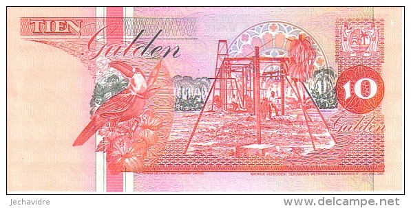 SURINAME   10 Gulden  Daté Du 01-12-1996    Pick 137 B            ***** BILLET  NEUF ***** - Suriname