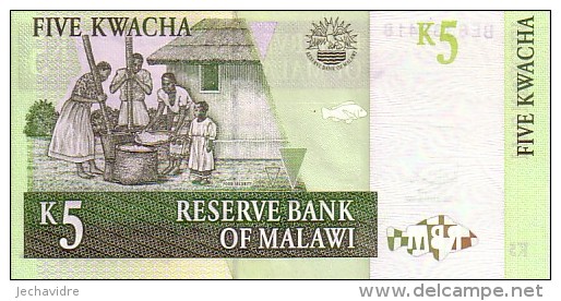 MALAWI   5 Kwacha   Daté Du 01-12-2005   Pick 36 C             ***** BILLET  NEUF ***** - Malawi