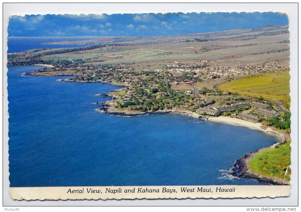 USA--HAWAII---WEST MAUI--Vue Aérienne --Napili And Kahana Bays ,cpsm 10 X 15  éd Hawaian Postcard - Maui