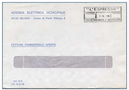 1974 RECAPITO AUTORIZZATO L.35 BUSTA 1.10.74 RARO PER IL BREVE PERIODO D’ USO COME ISOLATO OTTIMA QUALITÀ (A263) - 1971-80: Storia Postale