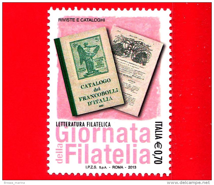 NUOVO - ITALIA - 2013 - Giornata Della Filatelia - 0,70 € • Letteratura Filatelica - 2011-20: Ungebraucht