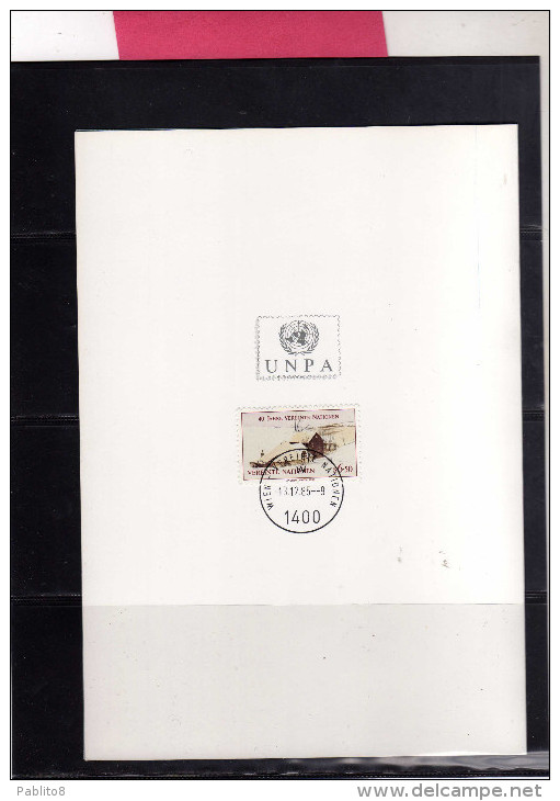 UNITED NATIONS AUSTRIA VIENNA WIEN - ONU - UN - UNO 13 12 1985 WINTER LANDSCAPE PAESAGGIO INVERNALE FOLDER FDC - FDC
