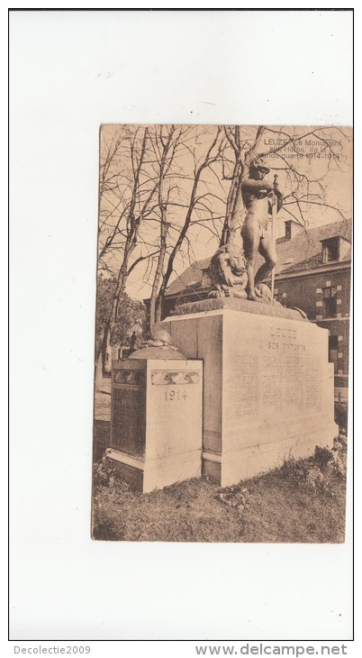 BR40117 Leuze Le Monument Aux Heros De La Grande Guer  Belgium  Front/back Image - Somme-Leuze