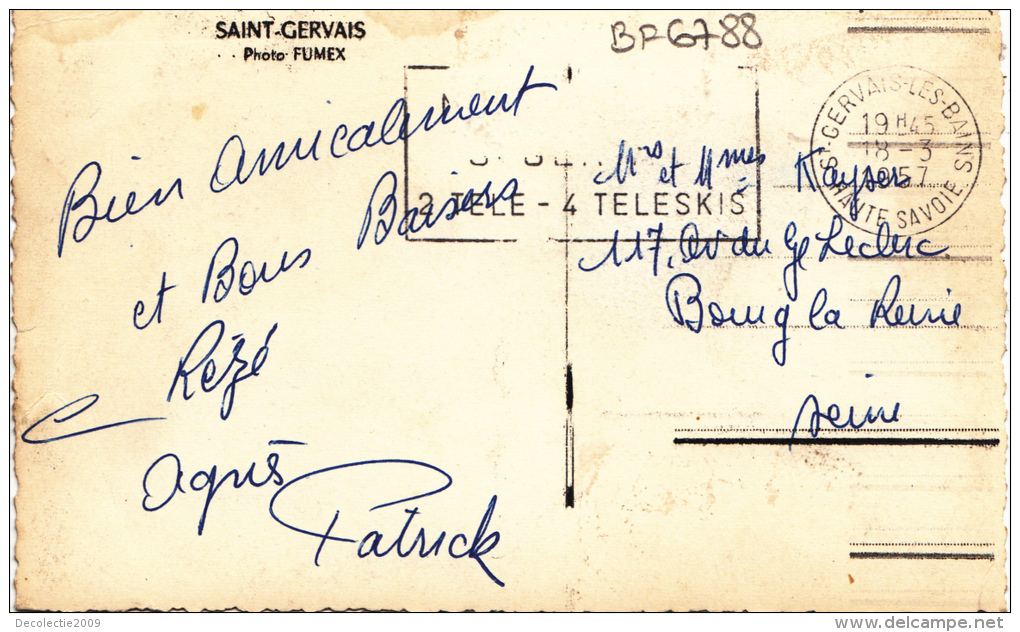 BF6788 Saint Gervais  France  Front/back Image - Saint Gervais D'Auvergne