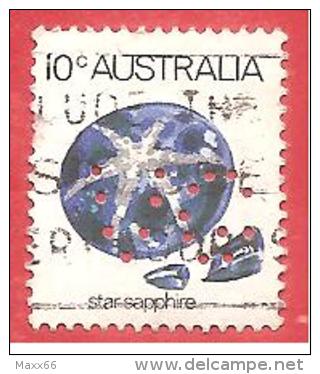 AUSTRALIA USATO - 1974 - Star Sapphire - PERFIN VG - 10 C - Michel AU 561 - Perforiert/Gezähnt