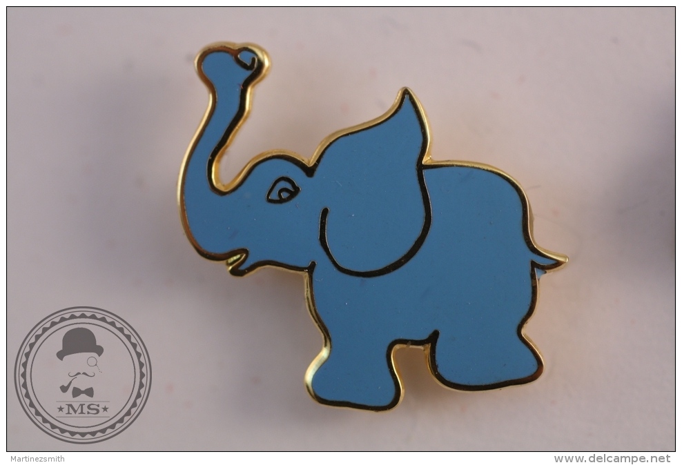 Blue Elephant Pin Badge - #PLS - Animals