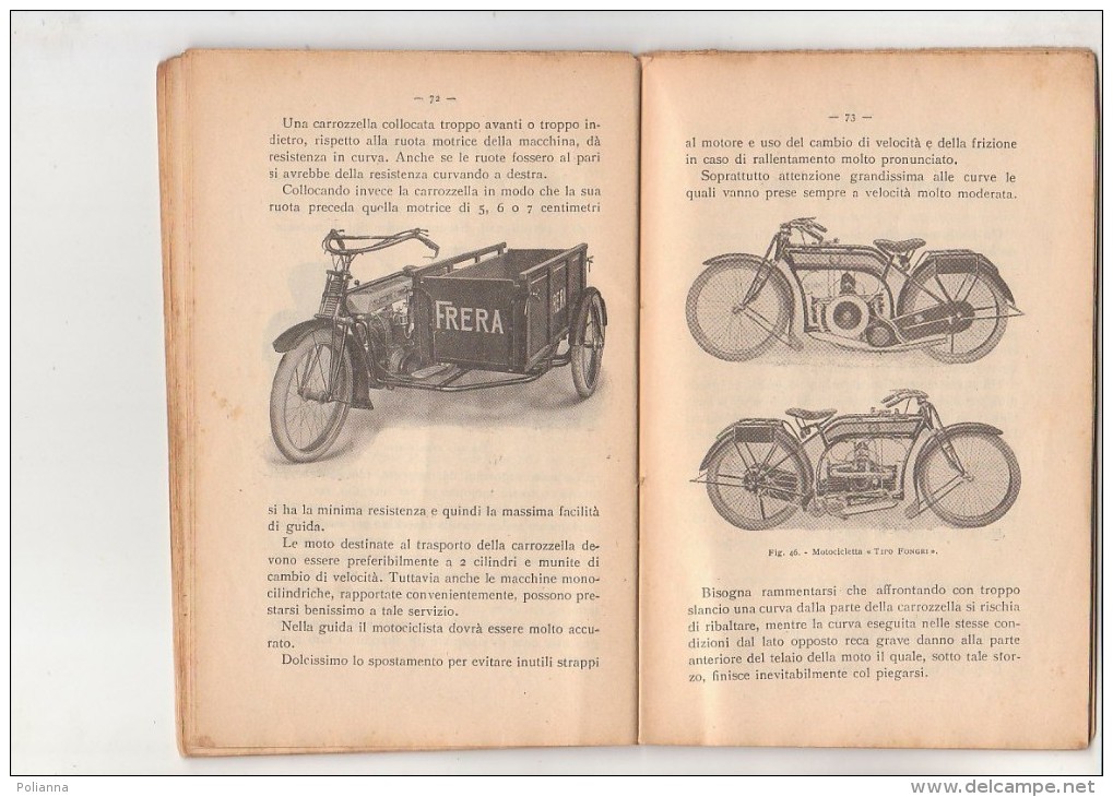 PFU/20 Vannini LA MOTO MODERNA Vallardi Ed.1930/FRERA SIDECAR/MOTOCICLETTA GARELLI - Motori