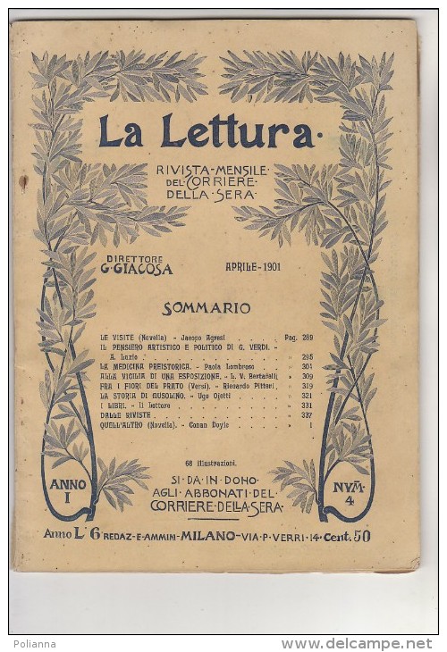PFU/35 LA LETTURA Rivista CORRIERE DELLA SERA 1901/S.STEFANO D'ASPROMONTE/CONAN DOYLE - Anciens