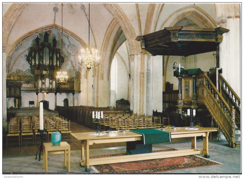 NL.- Appingedam. Interieur Nicolaïkerk. Met Orgel En Preekstoel. 2 Scans - Appingedam