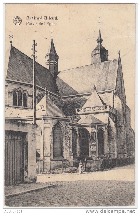 21595g PARVIS De L' EGLISE - Braine-l'Alleud - 1921 - Eigenbrakel