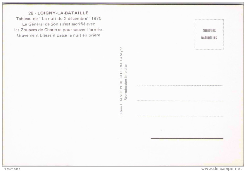 LOIGNY-la-BATAILLE - Tableau De "La Nuit Du 2 Décembre" 1870 - Loigny