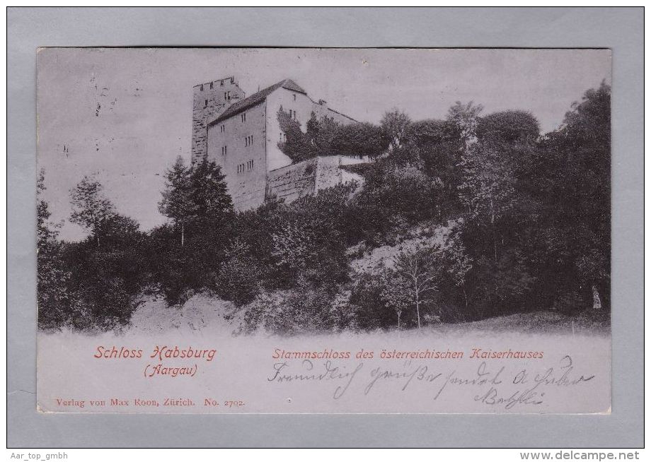 Heimat AG HABSBURG 1903-06-02 Langstempel Auf Ansichtskarte - Brieven En Documenten