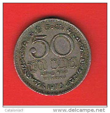 SRI LANKA -  50 Cents 1975 Circulada  KM135.1 - Sri Lanka