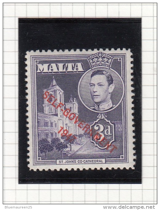 King George VI - 1948 - Self Government - Malta (...-1964)