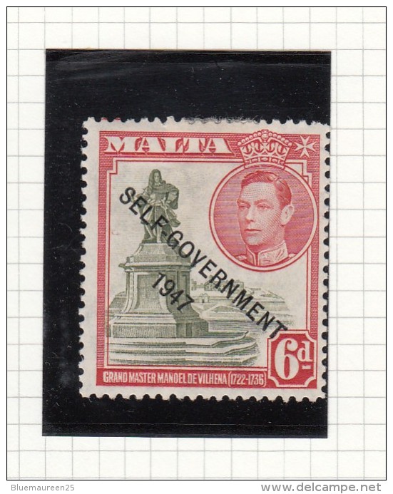 King George VI - 1948 - Self Government - Malta (...-1964)