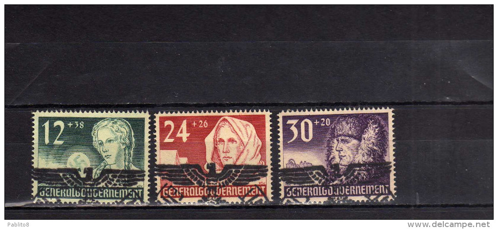 GERMANY GERMAN OCCUPATION POLAND GERMANIA  POLONIA 1940 OCCUPAZIONE TEDESCA GENERAL GOUVERNEMENT GIRL WINTER RELIEF USED - Gouvernement Général