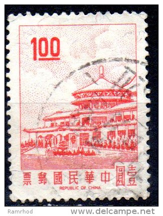 TAIWAN 1968 Chungshan Building, Yangmingshan  -$1 - Red   FU - Used Stamps