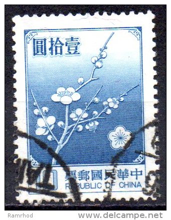 TAIWAN 1979 Plum Blossom  - $10 - Blue  FU - Gebruikt