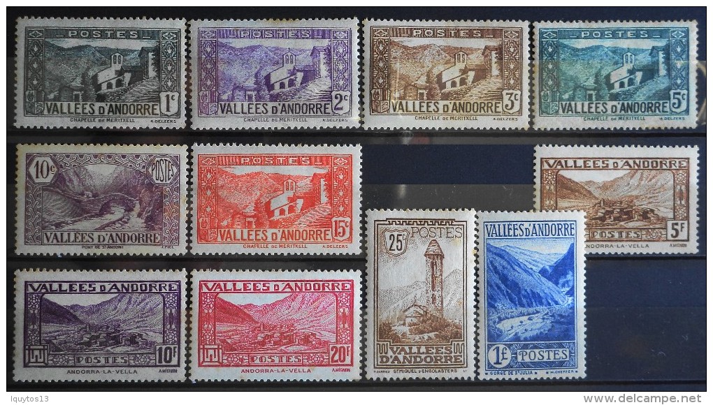 ANDORRE 1932 - 33 - PAYSAGES De La PRINCIPAUTE - 11TIMBRES NEUFS* Y&T 42,50€ - Nuevos